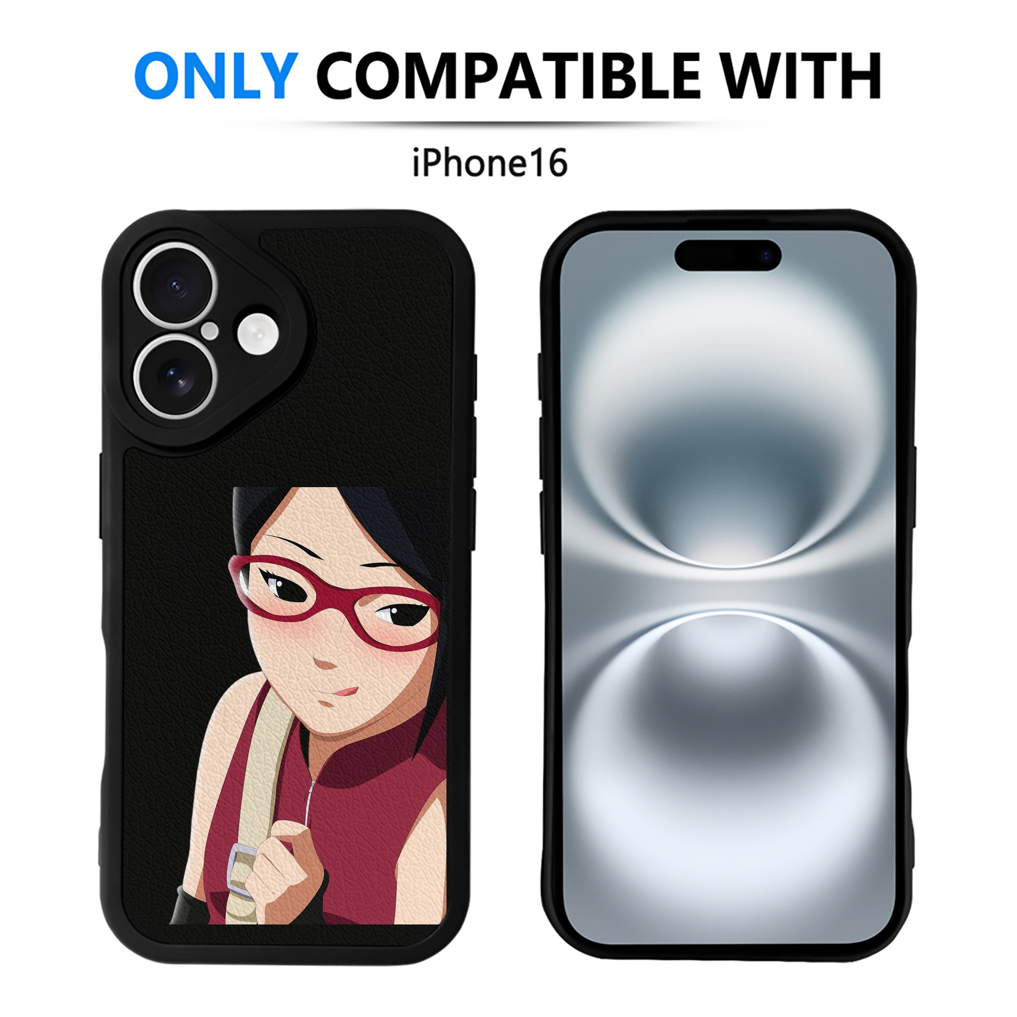 （画像用） NARUTO -ナルト- うちは サラダ Uchiha Sarada 【iPhone 16シリーズ対応】シリコンスマホケース（レザー調） 材質：シリコン